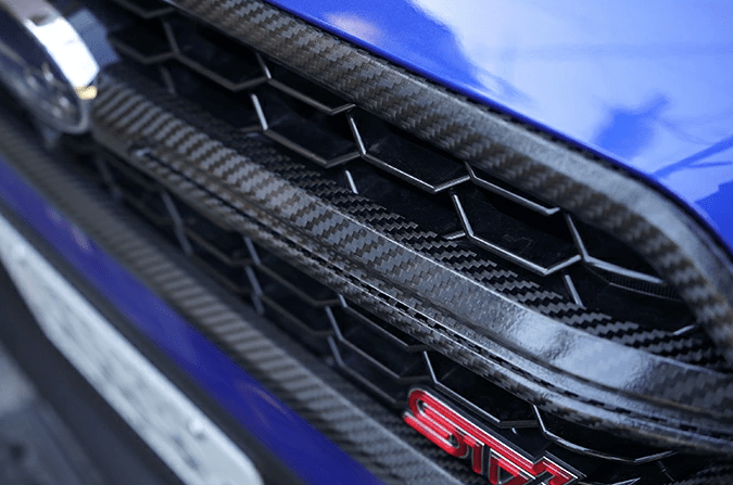 Axis Parts Dry Carbon Front Grille Garnish Set 2015 - 2021 WRX / 2015 - 2021 STI - ST-458 - Subimods.com
