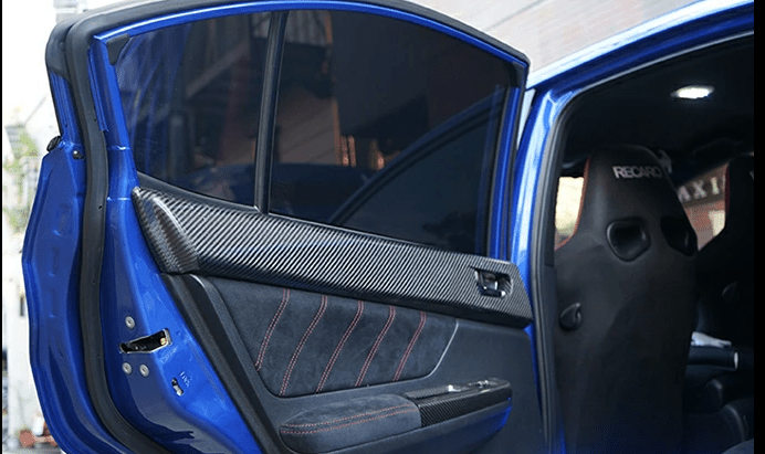 Axis Parts Dry Carbon Rear Door Trim Cover 2015 - 2021 WRX / 2015 - 2021 STI - RJ - 240 - Subimods.com