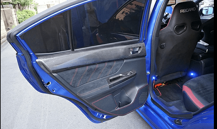 Axis Parts Dry Carbon Rear Door Trim Cover 2015 - 2021 WRX / 2015 - 2021 STI - RJ - 240 - Subimods.com