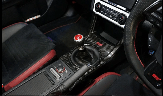 Axis Parts Dry Carbon Shift Panel Cover 2015 - 2021 WRX / 2015 - 2021 STI For Use w/ STI Logo - ST - 301 - USA - Subimods.com
