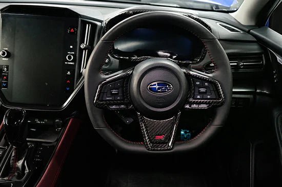 Axis Parts Dry Carbon Steering Wheel Trim Covers for use w/ JDM Lower Trim Cover 2022 - 2024 WRX - ST - 644A - Subimods.com