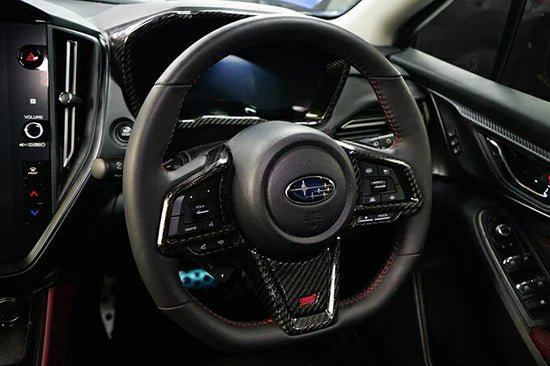 Axis Parts Dry Carbon Steering Wheel Trim Covers for use w/ JDM Lower Trim Cover 2022 - 2024 WRX - ST - 644A - Subimods.com