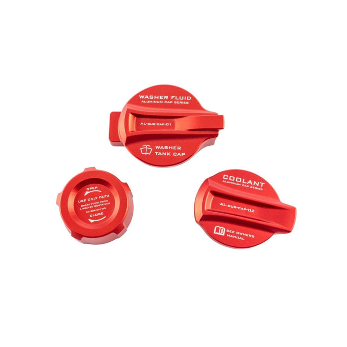 Axis Parts Reservoir Cap Set 2022 - 2024 BRZ / 2022 - 2024 GR86 - brz-gr86-tank-cap-3p-red - Subimods.com