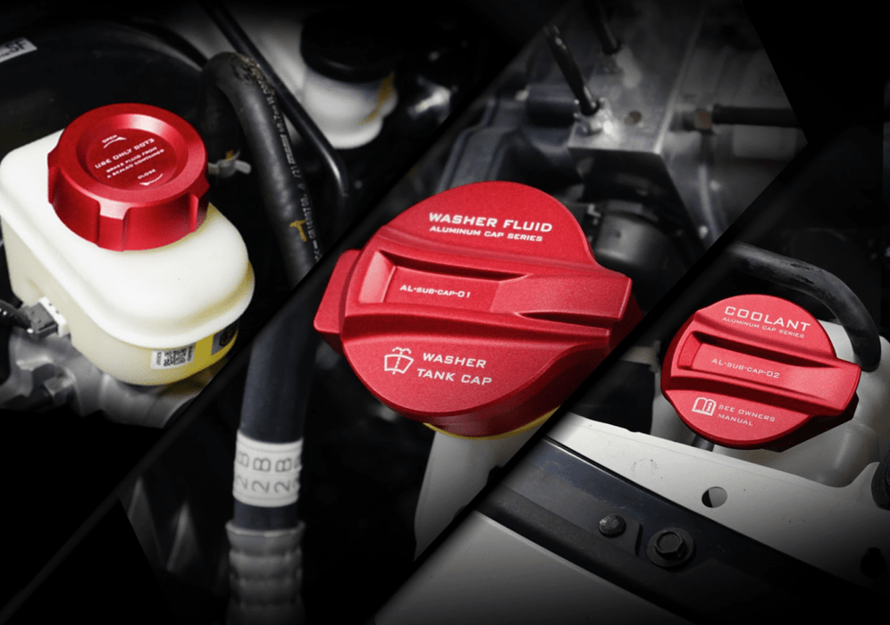 Axis Parts Reservoir Cap Set 2022 - 2024 BRZ / 2022 - 2024 GR86 - brz-gr86-tank-cap-3p-red - Subimods.com