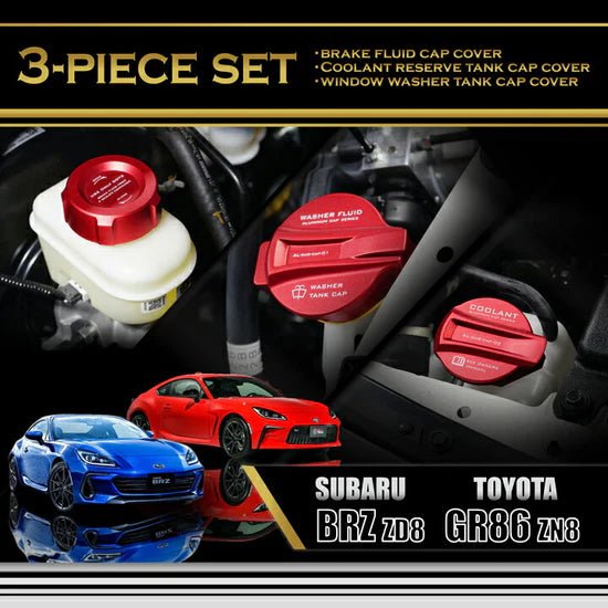 Axis Parts Reservoir Cap Set 2022 - 2024 BRZ / 2022 - 2024 GR86 - brz - gr86 - tank - cap - 3p - red - Subimods.com