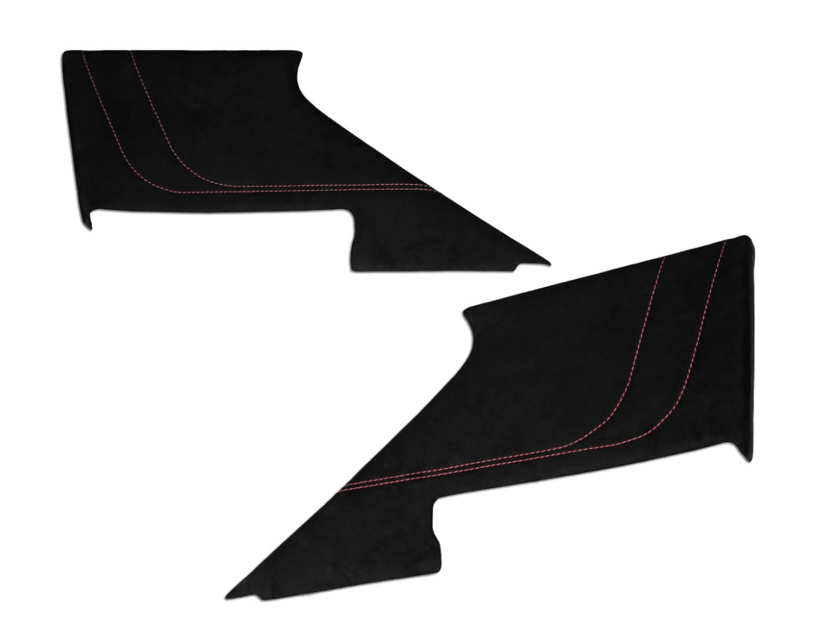 Axis Parts Ultrasuede Door Panel Cover Black with Red — Subimods.com
