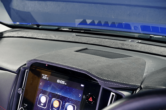 Axis Parts Ultrasuede Infotainment Hood Cover Black w/ Red Stitching 2022 - 2024 WRX / 2024 - 2025 Crosstrek / 2024 - 2025 Impreza - ST-693USAB - Subimods.com