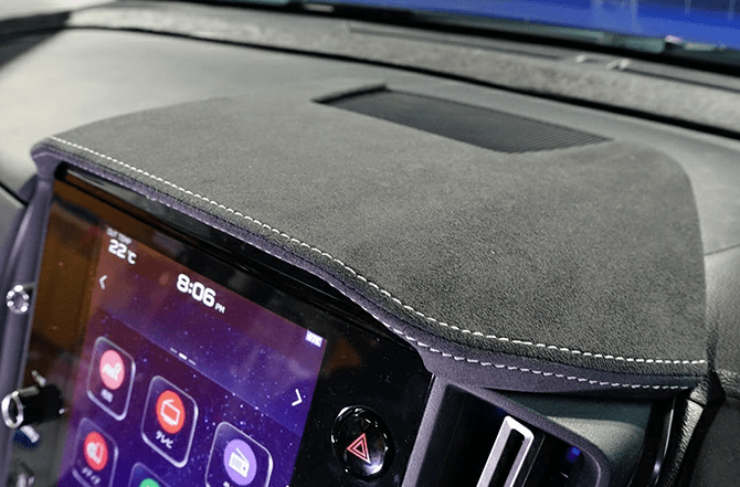 Axis Parts Ultrasuede Infotainment Hood Cover Black w/ Red Stitching 2022 - 2024 WRX / 2024 - 2025 Crosstrek / 2024 - 2025 Impreza - ST-693USAB - Subimods.com