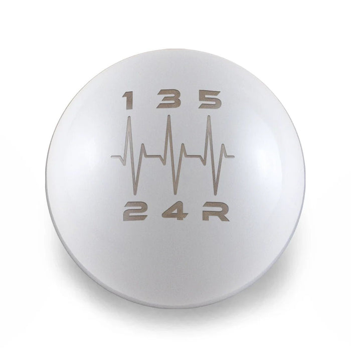 Billetworkz 5 Speed Weighted Shift Knob WRX - Heartbeat Engraving - BW-KNB-WRX5-HB5-GWHT-SP - Subimods.com