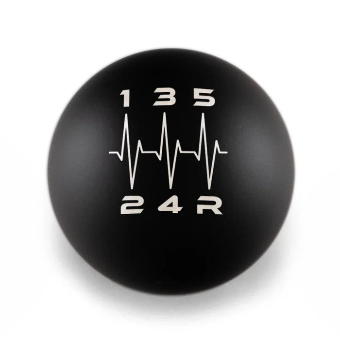 Billetworkz 5 Speed Weighted Shift Knob WRX - Heartbeat Engraving - BW-KNB-WRX5-HB5-MBLK-AP - Subimods.com
