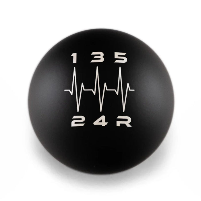 Billetworkz 5 Speed Weighted Shift Knob WRX - Heartbeat Engraving - BW-KNB-WRX5-HB5-MBLK-SP - Subimods.com