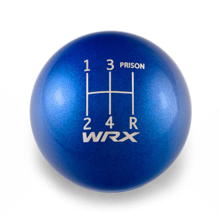 Billetworkz 5 Speed WRX Jail - Prison Weighted Stainless Steel Shift Knob Fits Most Subaru Models - BW-KNB-WRX5-WRX5JL-CBLU-SP - Subimods.com