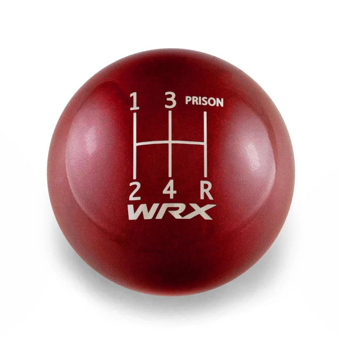 Billetworkz 5 Speed WRX Jail-Prison Weighted Stainless Steel Shift Knob Fits Most Subaru Models - BW-KNB-WRX5-WRX5JL-CRED-AP - Subimods.com