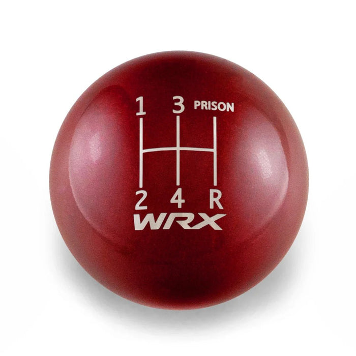Billetworkz 5 Speed WRX Jail - Prison Weighted Stainless Steel Shift Knob Fits Most Subaru Models - BW-KNB-WRX5-WRX5JL-CRED-SP - Subimods.com