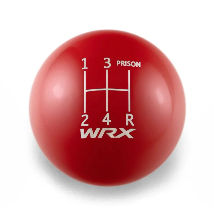 Billetworkz 5 Speed WRX Jail-Prison Weighted Stainless Steel Shift Knob Fits Most Subaru Models - BW-KNB-WRX5-WRX5JL-GRED-AP - Subimods.com