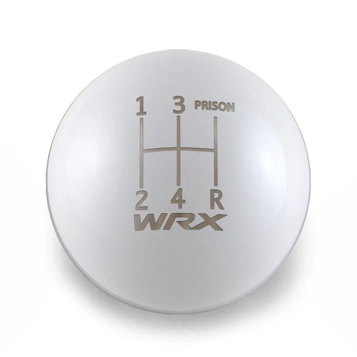 Billetworkz 5 Speed WRX Jail-Prison Weighted Stainless Steel Shift Knob Fits Most Subaru Models - BW-KNB-WRX5-WRX5JL-GWHT-AP - Subimods.com