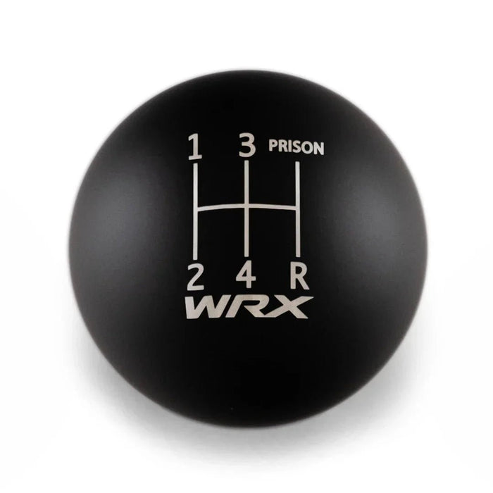 Billetworkz 5 Speed WRX Jail-Prison Weighted Stainless Steel Shift Knob Fits Most Subaru Models - BW-KNB-WRX5-WRX5JL-MBLK-AP - Subimods.com