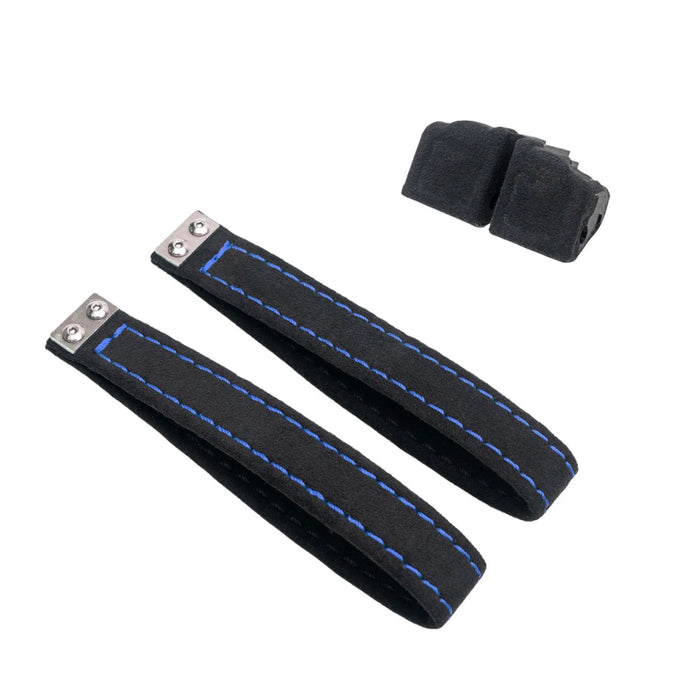Billetworkz Alcantara Door Pull Strap Kit Pair Black w/ Blue Stitching 2008 - 2021 WRX / 2008 - 2021 STI / 2013 - 2021 BRZ / 2013 - 2017 Crosstrek / 2014 - 2018 Forester / 2012 - 2018 Impreza - BW - DPSK - SUB - GRVA - BLK - BLU - 1 - Subimods.com