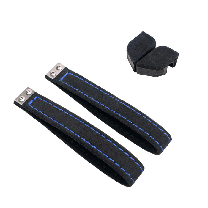 Billetworkz Alcantara Door Pull Strap Kit Pair Black w/ Blue Stitching 2022 - 2025 WRX / 2022 - 2025 BRZ / 2022 - 2025 GR86 / 2018 - 2025 Crosstrek / 2020 - 2025 Outback / 2020 - 2025 Legacy - BW - DPSK - SUB - VB - BLK - BLU - 1 - Subimods.com