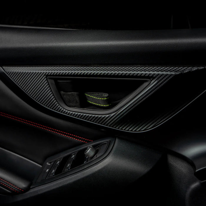 Billetworkz Alcantara Door Pull Strap Kit Pair Black w/ Neon Yellow Stitching 2022 - 2025 WRX / 2022 - 2025 BRZ / 2022 - 2025 GR86 / 2018 - 2025 Crosstrek / 2020 - 2025 Outback / 2020 - 2025 Legacy - BW - DPSK - SUB - VB - BLK - NYEL - 1 - Subimods.com