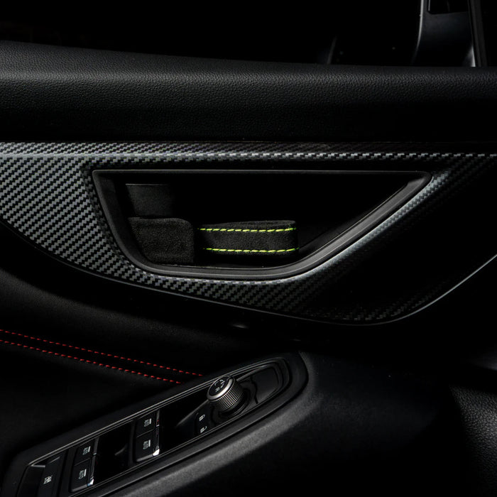 Billetworkz Alcantara Door Pull Strap Kit Pair Black w/ Neon Yellow Stitching 2022 - 2025 WRX / 2022 - 2025 BRZ / 2022 - 2025 GR86 / 2018 - 2025 Crosstrek / 2020 - 2025 Outback / 2020 - 2025 Legacy - BW - DPSK - SUB - VB - BLK - NYEL - 1 - Subimods.com