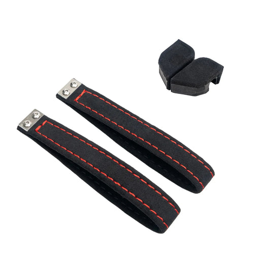 Billetworkz Alcantara Door Pull Strap Kit Pair Black w/ Red Stitching 2022 - 2025 WRX / 2022 - 2025 BRZ / 2022 - 2025 GR86 / 2018 - 2025 Crosstrek / 2020 - 2025 Outback / 2020 - 2025 Legacy - BW - DPSK - SUB - VB - BLK - RED - 1 - Subimods.com