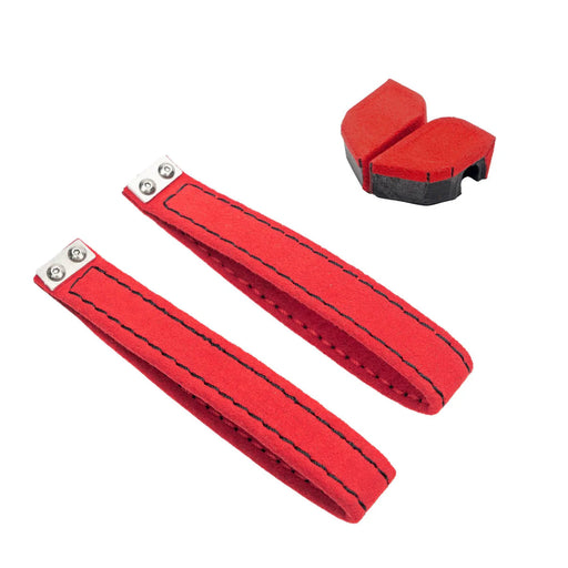 Billetworkz Alcantara Door Pull Strap Kit Pair Red w/ Black Stitching 2022 - 2025 WRX / 2022 - 2025 BRZ / 2022 - 2025 GR86 / 2018 - 2025 Crosstrek / 2020 - 2025 Outback / 2020 - 2025 Legacy - BW - DPSK - SUB - VB - RED - BLK - 1 - Subimods.com