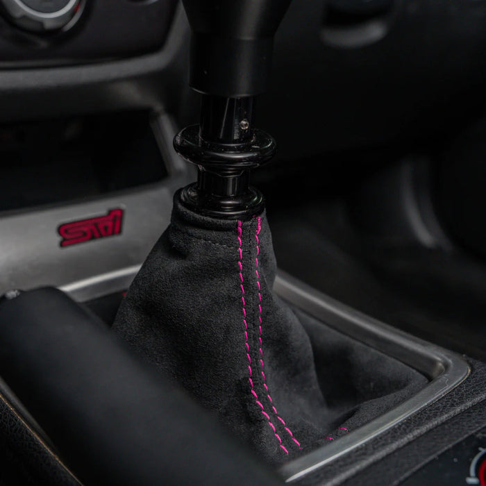Billetworkz Alcantara Premium Shift Boot 2008 - 2014 STI - BW - SBA - SUB - STIGR - BLK - PNK - Subimods.com