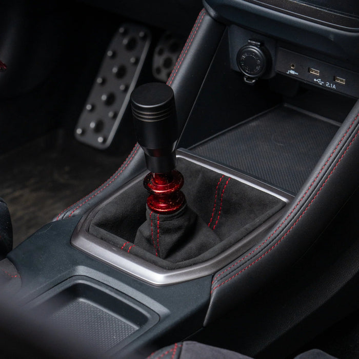 Billetworkz Alcantara Premium Shift Boot 2015 - 2021 WRX - BW - SBA - SUB - WRXVA - BLK - RED - Subimods.com