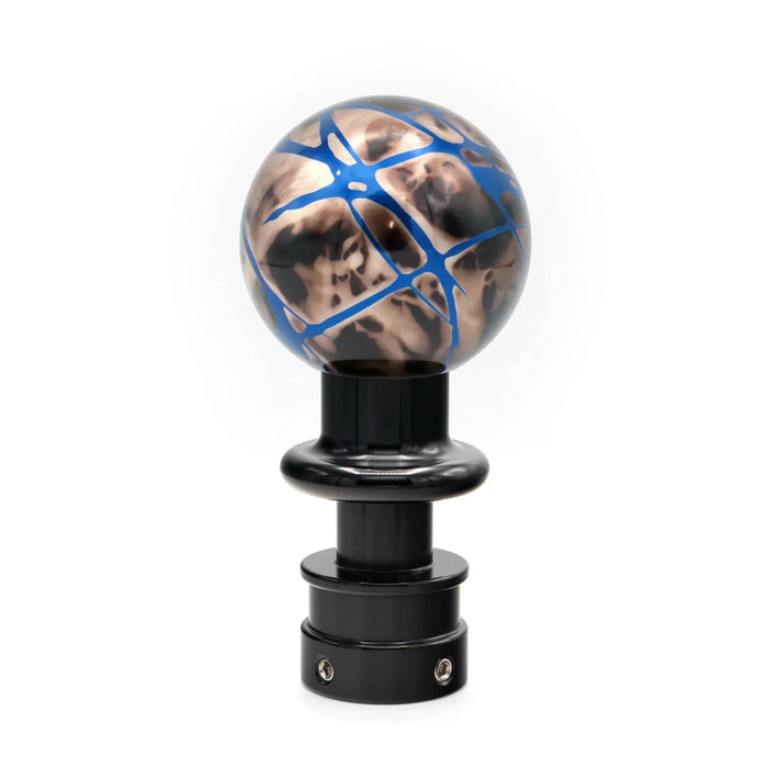 Billetworkz Automatic Shifter Black Smoke w/ Blue Splash Fits Most Subaru CVT Models - BW-KNB-SUBAU-NO-BSBS-SP-PU2-WB-BLK - Subimods.com