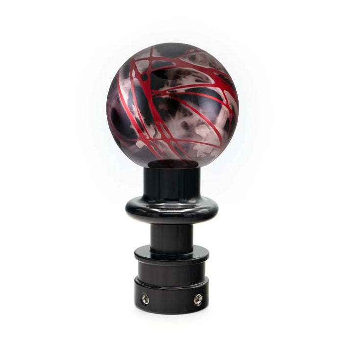 Billetworkz Automatic Shifter Black Smoke w/ Red Splash Fits Most Subaru CVT Models - BW-KNB-SUBAU-NO-BSRS-SP-PU2-WB-BLK - Subimods.com