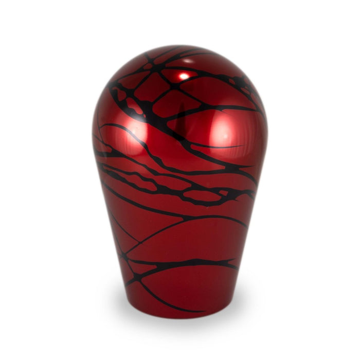 Billetworkz Automatic Shifter Pull - Up Lockout Fits Most Subaru CVT Models - Red w/ Black Splash - BW-KNB-SUBAU-NO-REDBS-TT-PU2-WB-BLK - Subimods.com