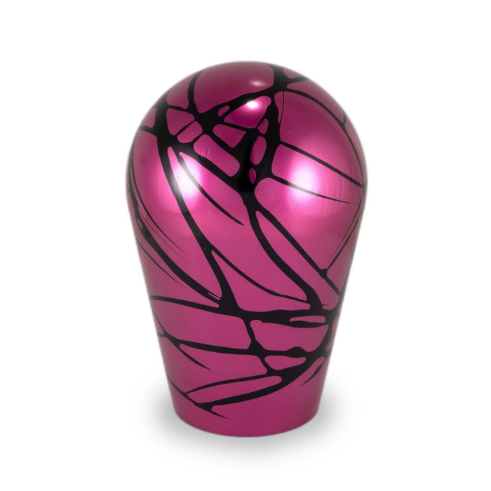 Billetworkz Automatic Shifter Push - Down Lockout Pink w/ Black Splash Fits Most Subaru Models - BW-KNB-SUBAU-NO-PNKBS-TT-PD-WB-RED - Subimods.com