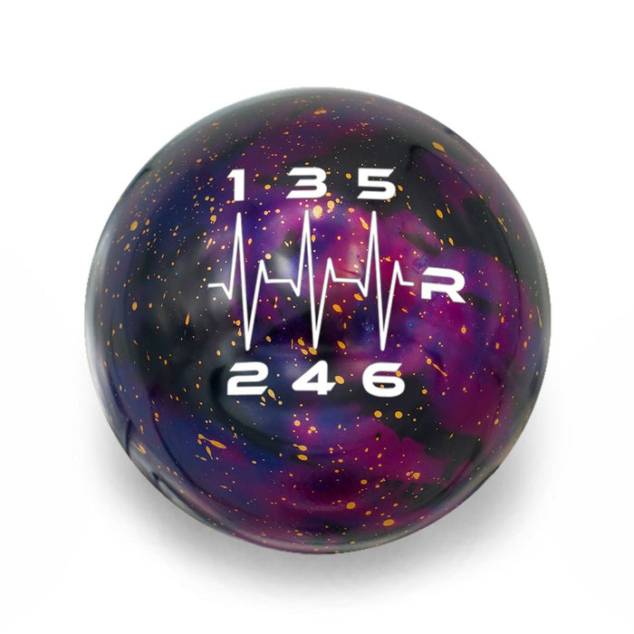Billetworkz Cosmic Space 6 Speed Heartbeat Engraving Shift Knob Fits Most Subaru STI Models - BW-KNB-STI-HB6-PC-SP - Subimods.com