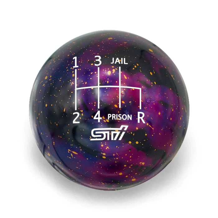 Billetworkz Cosmic Space 6 Speed Shift Knob STI Jail - Prison Engraving Subaru STI - BW-KNB-STI-STI6JL-PC-SP - Subimods.com
