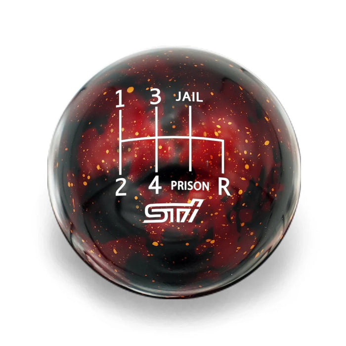 Billetworkz Cosmic Space 6 Speed Shift Knob STI Jail - Prison Engraving Subaru STI - BW-KNB-STI-STI6JL-RC-SP - Subimods.com