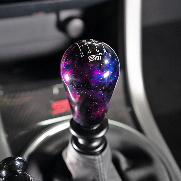 Billetworkz Cosmic Space 6 Speed Shift Knob STI Standard Engraving Subaru STI - BW-KNB-STI-STI6-PC-SP - Subimods.com