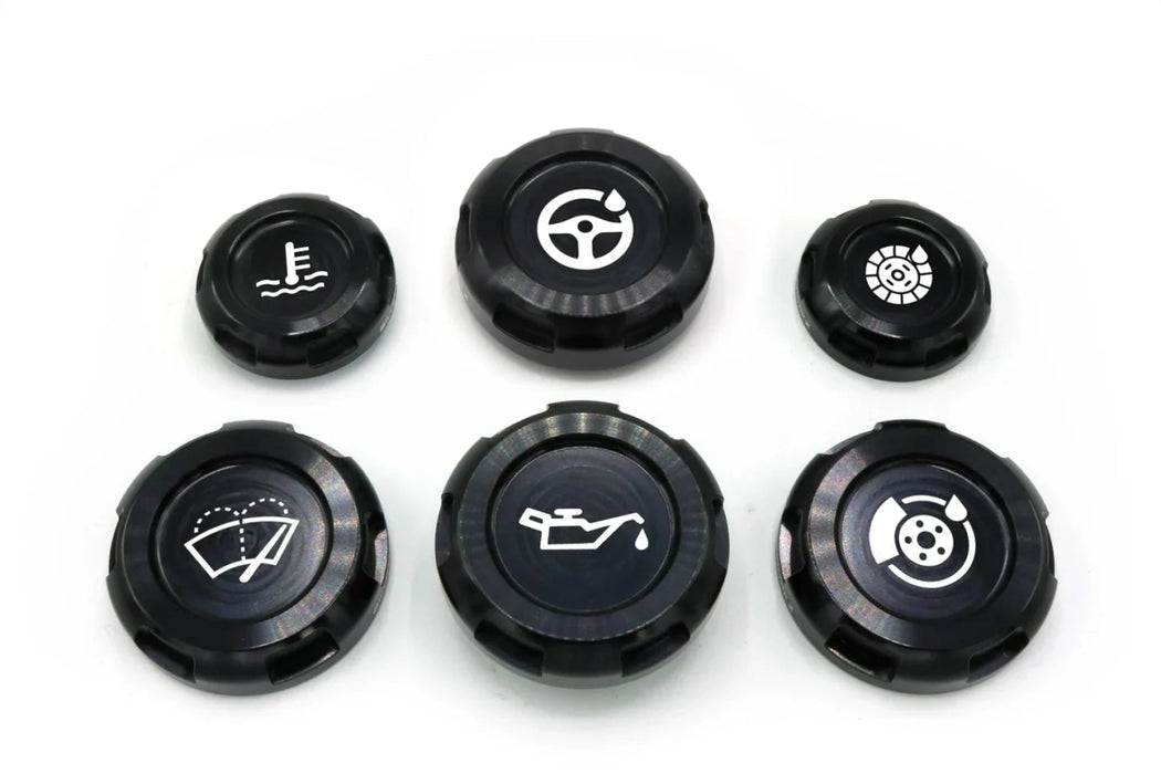 Billetworkz Engine Bay Cap Set 2008 - 2014 WRX / 2008 - 2014 STI - BW-EBCZ-SUB-GR-BLK-E - Subimods.com