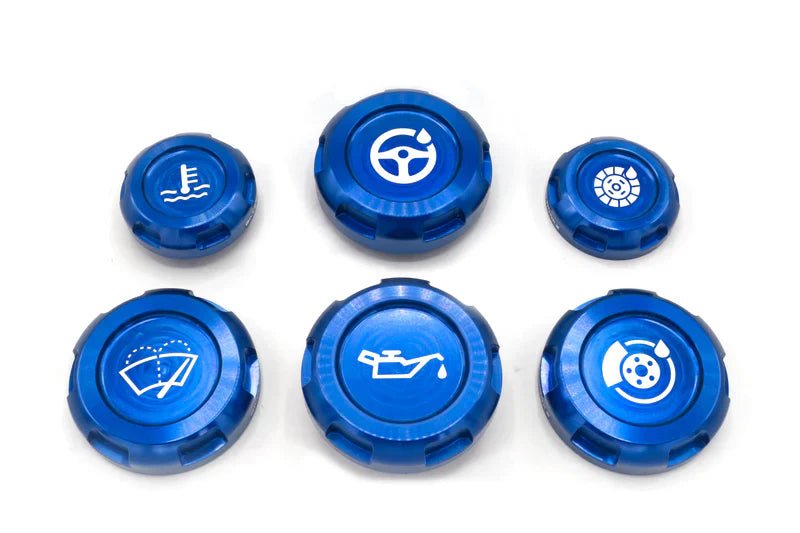 Billetworkz Engine Bay Cap Set 2008 - 2014 WRX / 2008 - 2014 STI - BW-EBCZ-SUB-GR-BLU-E - Subimods.com