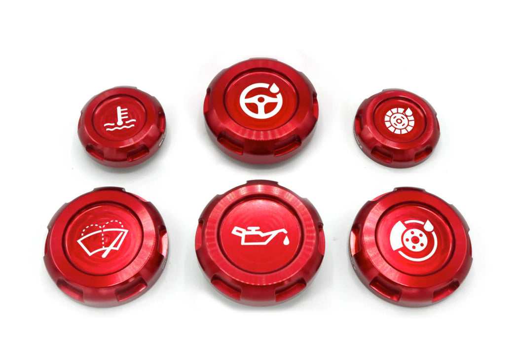 Billetworkz Engine Bay Cap Set 2008 - 2014 WRX / 2008 - 2014 STI - BW-EBCZ-SUB-GR-RED-E - Subimods.com