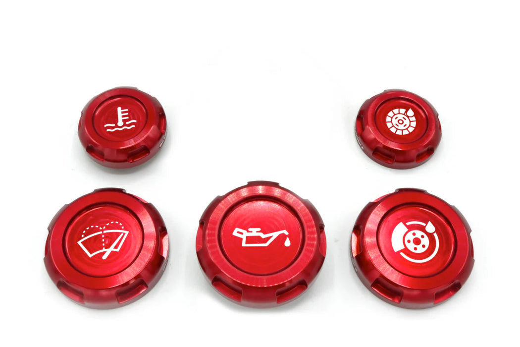 Billetworkz Engine Bay Cap Set Manual Transmission Models 2013 - 2025 BRZ / 2022 - 2025 GR86 / 2013 - 2016 FR - S / 2012 - 2020 GT86 - BW-EBCZ-SUB-BRZM-RED-E - Subimods.com