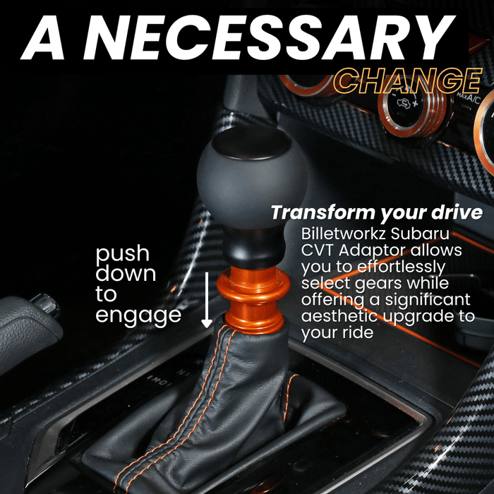 Billetworkz Fusion Automatic Shifter Fits Most Subaru CVT Models - Black / Blue / Red - BW-KNB-SUBAU-NO-GWHT-FUA-PD-WB-BLK - Subimods.com