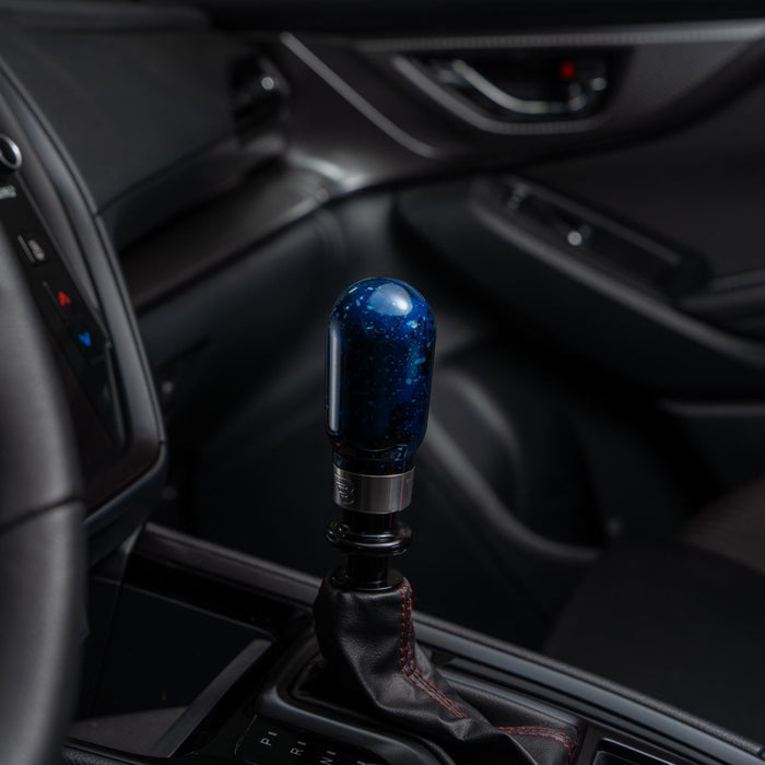 Billetworkz Hybrid Shift Knob Fits Most Subaru CVT Models w/ Black, White, Red, Blue or Purple Finish - BW-KNB-SUBAU-NO-BC-HY2-PU2-WB-BLK - Subimods.com