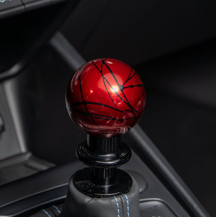 Billetworkz Manual Shift Knob Subaru STI 6 - Speed - Red w/ Black Splash - BW-KNB-STI6-NO-REDBS-LB - Subimods.com