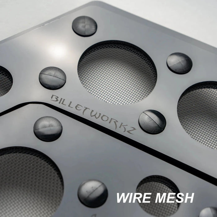 Billetworkz Rear Window Vents w/ Grey Mesh 2008-2014 WRX / 2008-2014 STI - BW-WV-SUB-GR-BK-WM - Subimods.com