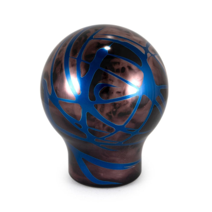 Billetworkz Shift Knob Black Smoke w/ Blue Splash Fits Most Subaru STI Models - BW-KNB-STI6-NO-BSBS-LB - Subimods.com