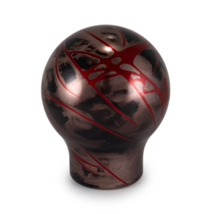 Billetworkz Shift Knob Black Smoke w/ Red Splash Fits Most Subaru STI Models - BW-KNB-STI6-NO-BSRS-LB - Subimods.com