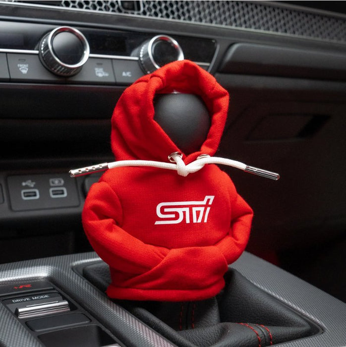 Billetworkz Shift Knob Hoodie w/ STI Logo Most Manual Subaru Models - BW - HDE - RED - STIWHT - Subimods.com