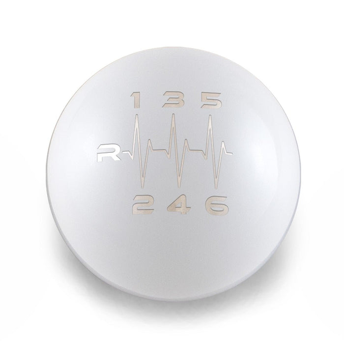 Billetworkz Weighted Shift Knob 6 Speed Heartbeat Engraving 13 - 21 Subaru BRZ / 13 - 21 Scion FR - S / 13 - 21 Toyota 86 - BW-KNB-BRZ1-HB6-GWHT-SP - Subimods.com