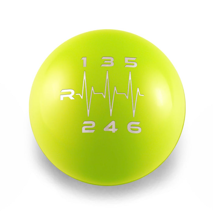 Billetworkz Weighted Shift Knob 6 Speed Heartbeat Engraving 13 - 21 Subaru BRZ / 13 - 21 Scion FR - S / 13 - 21 Toyota 86 - BW-KNB-BRZ1-HB6-NYEL-SP - Subimods.com